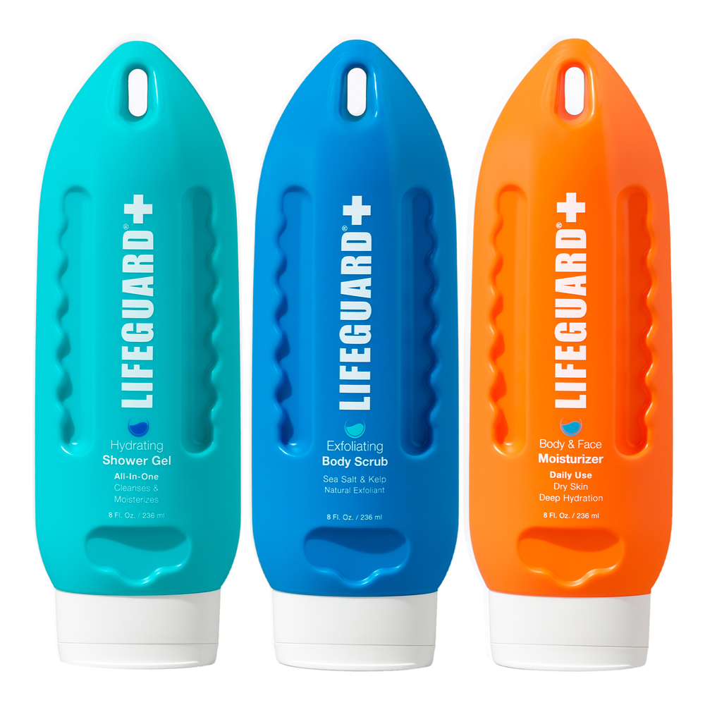 Daily Body Care Trio – Shower Gel + Body Scrub + Body & Face Moisturizer